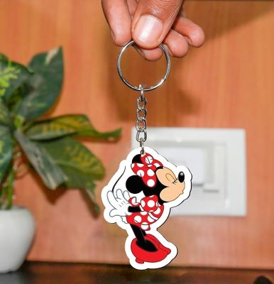 Mickey mouse Wooden Cartoon Keychain For Bike Car Bags Cute Keychain,Party Favors for Kids, Birthday Christmas Gift for Kids Adults