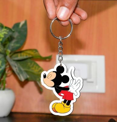 Mickey mouse Wooden Cartoon Keychain For Bike Car Bags Cute Keychain,Party Favors for Kids, Birthday Christmas Gift for Kids Adults