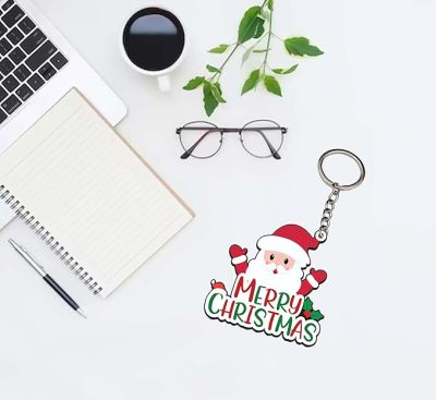 Merry Christmas Santa Keychain Christmas Decorations Items Key Ring for Girls, Return Gifts for Kids