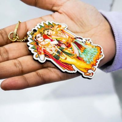Lord Krishna Keychain For Bike Car Home Office Men Women Girls Boys Friends multicolored Keychain