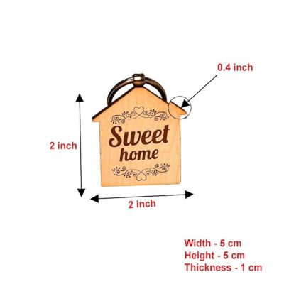 Sweet Home Wooden Key Chain Customized Your Text  Gift For Girls Boys Women Men Couple Girlfriend, Boyfriend, Car, Bike, Home Key