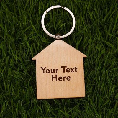 Sweet Home Wooden Key Chain Customized Your Text  Gift For Girls Boys Women Men Couple Girlfriend, Boyfriend, Car, Bike, Home Key