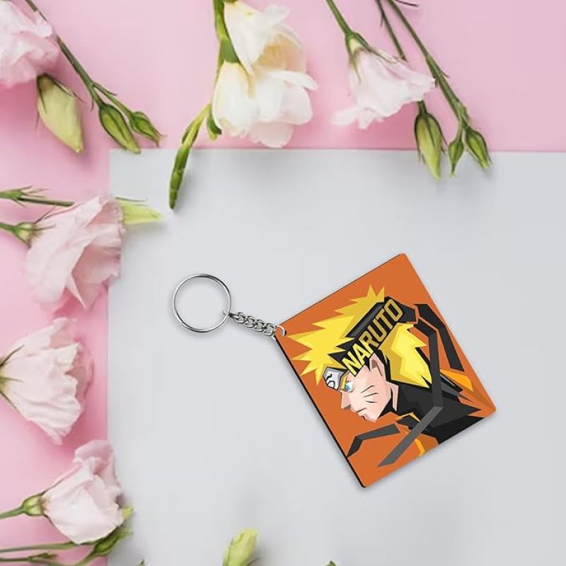 Naruto Anime Printed Wooden Keychain Birthday Gift for Kid ,Boyfriend, Car, Bike