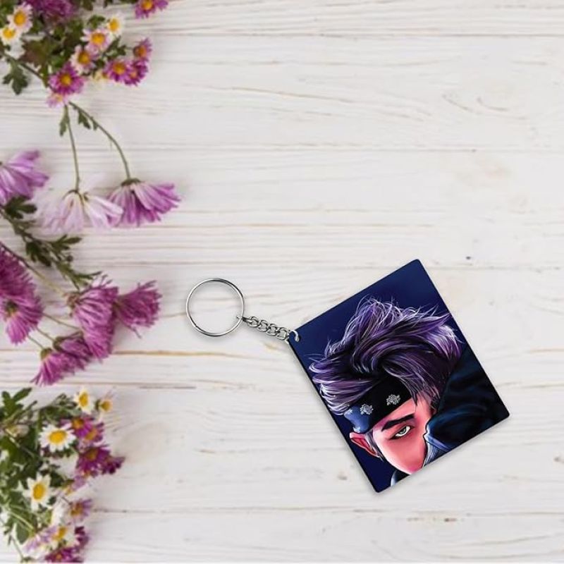 Anime Printed Wooden Keychain Birthday Gift for Kid ,Boyfriend, Car, Bike