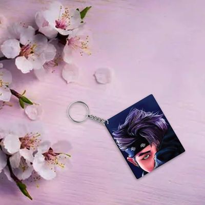 Anime Printed Wooden Keychain Birthday Gift for Kid ,Boyfriend, Car, Bike