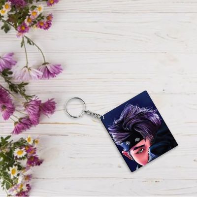 Anime Printed Wooden Keychain Birthday Gift for Kid ,Boyfriend, Car, Bike