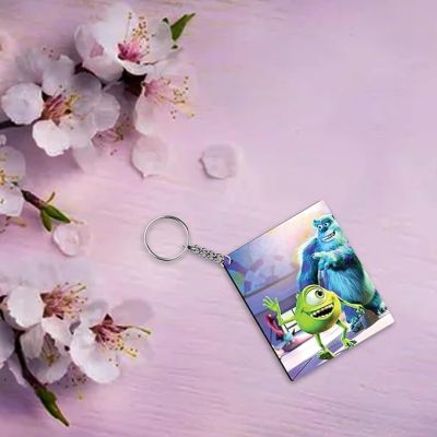 Cartoon Character Printed Wooden Keychain Birthday Gift for Kid, Car, Bike, House Key