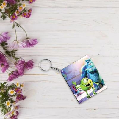Cartoon Character Printed Wooden Keychain Birthday Gift for Kid, Car, Bike, House Key