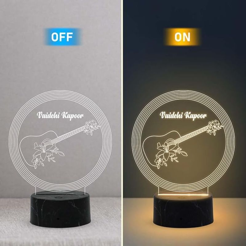 Personalized Singer Name Night Lamp with Warm White Light Birthday Gift for Singer Friend & Music Lover Gift
