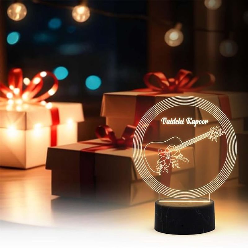 Personalized Singer Name Night Lamp with Warm White Light Birthday Gift for Singer Friend & Music Lover Gift