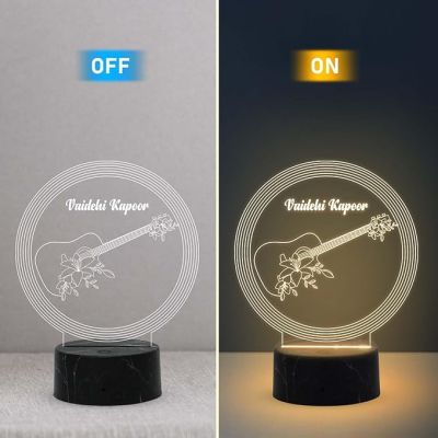 Personalized Singer Name Night Lamp with Warm White Light Birthday Gift for Singer Friend & Music Lover Gift
