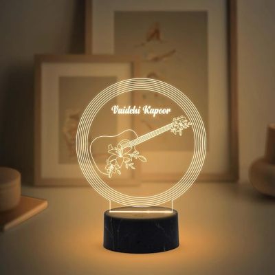 Personalized Singer Name Night Lamp with Warm White Light Birthday Gift for Singer Friend & Music Lover Gift