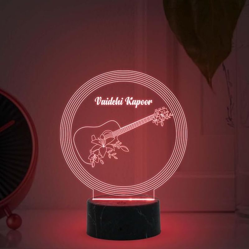 Personalized Singer Name Night Lamp with Automatic Color Changing Light Birthday Gift for Singer Friend & Music Lover Gift