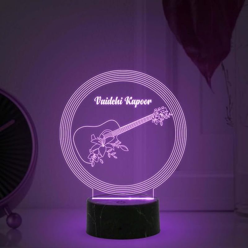 Personalized Singer Name Night Lamp with Automatic Color Changing Light Birthday Gift for Singer Friend & Music Lover Gift