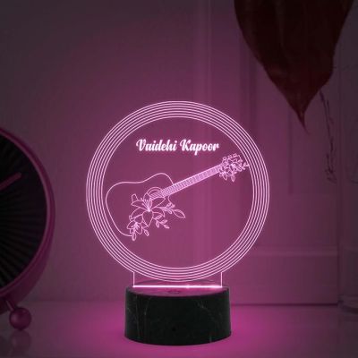 Personalized Singer Name Night Lamp with Automatic Color Changing Light Birthday Gift for Singer Friend & Music Lover Gift