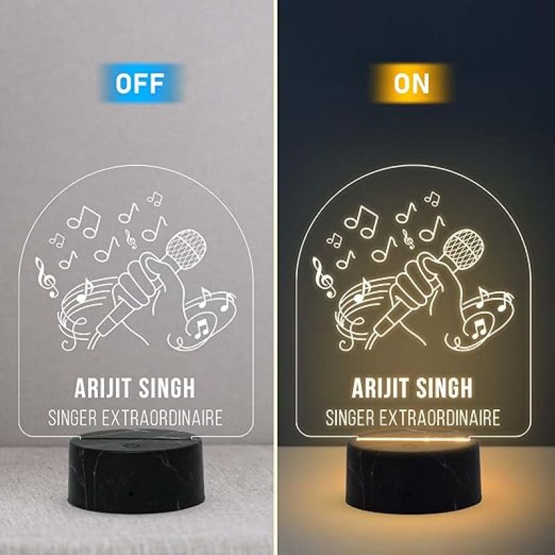Singer Extraordinaire Night Lamp with Warm White Light Customized with Name Birthday Gift for Singer Friend & Music Lover Gift