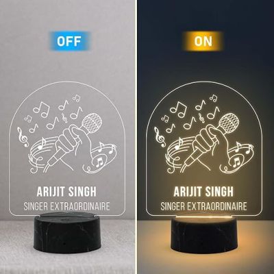 Singer Extraordinaire Night Lamp with Warm White Light Customized with Name Birthday Gift for Singer Friend & Music Lover Gift