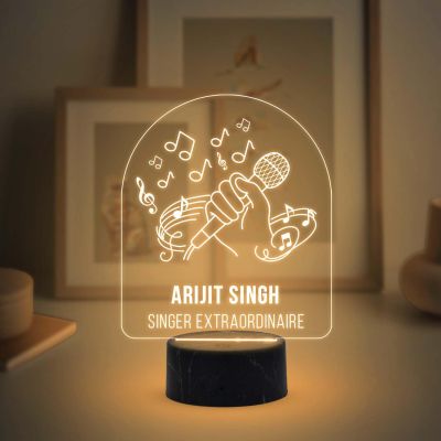 Singer Extraordinaire Night Lamp with Warm White Light Customized with Name Birthday Gift for Singer Friend & Music Lover Gift