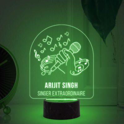 Singer Extraordinaire Night Lamp with Automatic Color Changing Light Customized with Name Birthday Gift for Singer Friend & Music Lover Gift