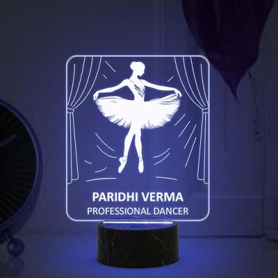 Personalized Professional Dancer Night Lamp with 7 Color Changing Light Customized with Name Unique Gift for Dancers , Surprise Gift for Dance Teacher , Bedroom Decor