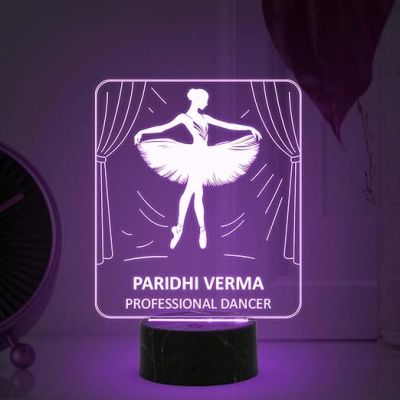 Personalized Professional Dancer Night Lamp with 7 Color Changing Light Customized with Name Unique Gift for Dancers , Surprise Gift for Dance Teacher , Bedroom Decor