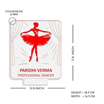 Personalized Professional Dancer Night Lamp with 7 Color Changing Light Customized with Name Unique Gift for Dancers , Surprise Gift for Dance Teacher , Bedroom Decor