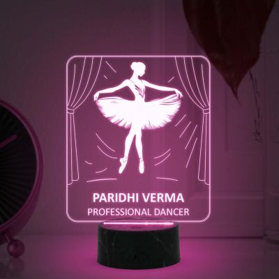 Personalized Professional Dancer Night Lamp with 7 Color Changing Light Customized with Name Unique Gift for Dancers , Surprise Gift for Dance Teacher , Bedroom Decor
