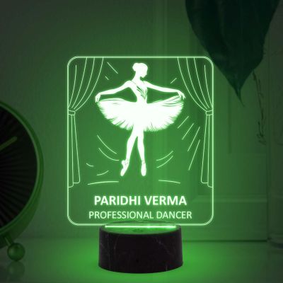 Personalized Professional Dancer Night Lamp with 7 Color Changing Light Customized with Name Unique Gift for Dancers , Surprise Gift for Dance Teacher , Bedroom Decor