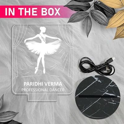 Personalized Professional Dancer Night Lamp with 7 Color Changing Light Customized with Name Unique Gift for Dancers , Surprise Gift for Dance Teacher , Bedroom Decor