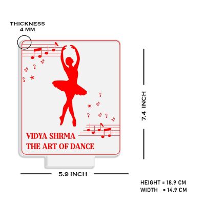 3D Illusion The Art of Dance Dance Girl Lamp with Warm White Light Customized with Name Unique Gift for Dancers , Surprise Gift for Dance Teacher , Bedroom Decor