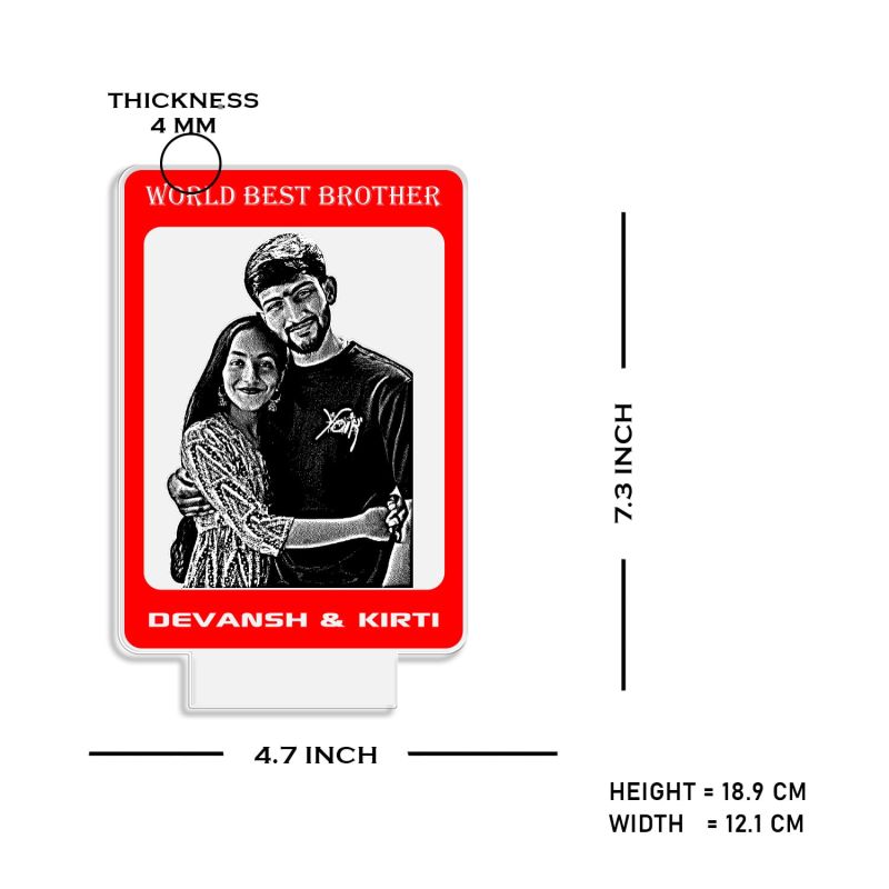 World Best Brother night lamp with Warm White Light Personalized with Photo & Name | Raksha Bandhan Gift for Sister | Birthday Gift for Sister