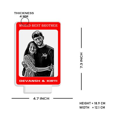 World Best Brother night lamp with Warm White Light Personalized with Photo & Name | Raksha Bandhan Gift for Sister | Birthday Gift for Sister