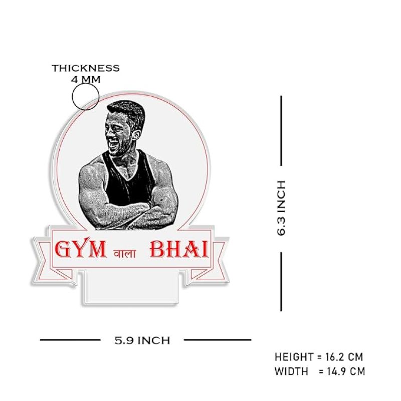 Personalized Gym wala bhai Photo Night Lamp with Automatic Color Changing Light Customized with Photo Gift for Raksha Bandhan | Birthday Gift for Bhai | Unique Gift for Brother Sister