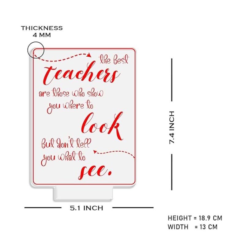 The Best Teacher Look See Engraved Night Lamp with Warm White Light Teachers Day Gift Items School Teacher Gift