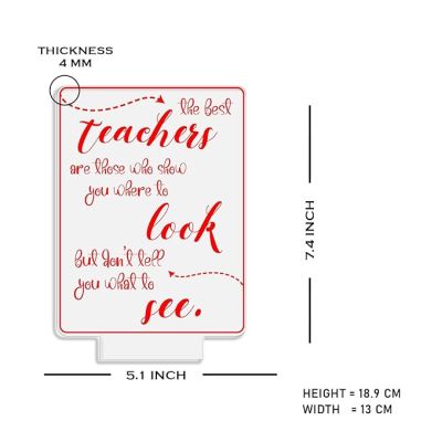 The Best Teacher Look See Engraved Night Lamp with Warm White Light Teachers Day Gift Items School Teacher Gift