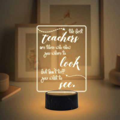 The Best Teacher Look See Engraved Night Lamp with Warm White Light Teachers Day Gift Items School Teacher Gift