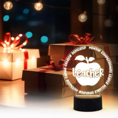 Teacher Appreciation Night Lamp with Warm White Light Thank You Gifts for Teacher from Student