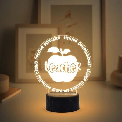 Teacher Appreciation Night Lamp with Warm White Light Thank You Gifts for Teacher from Student