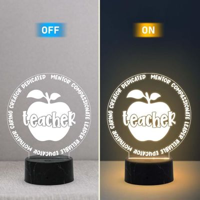 Teacher Appreciation Night Lamp with Warm White Light Thank You Gifts for Teacher from Student