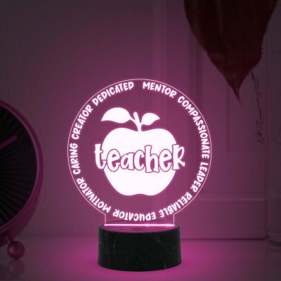 Teacher Appreciation Night Lamp with Automatic Color Changing Light Thank You Gifts for Teacher from Student