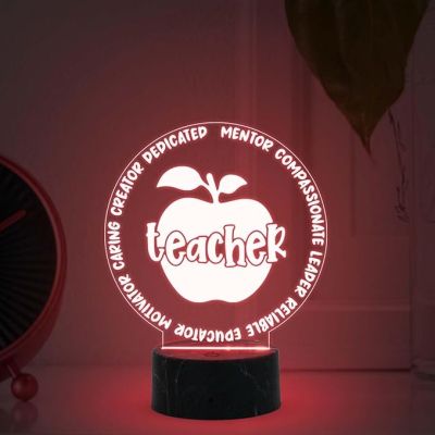 Teacher Appreciation Night Lamp with Automatic Color Changing Light Thank You Gifts for Teacher from Student