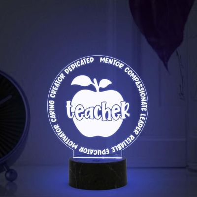 Teacher Appreciation Night Lamp with Automatic Color Changing Light Thank You Gifts for Teacher from Student
