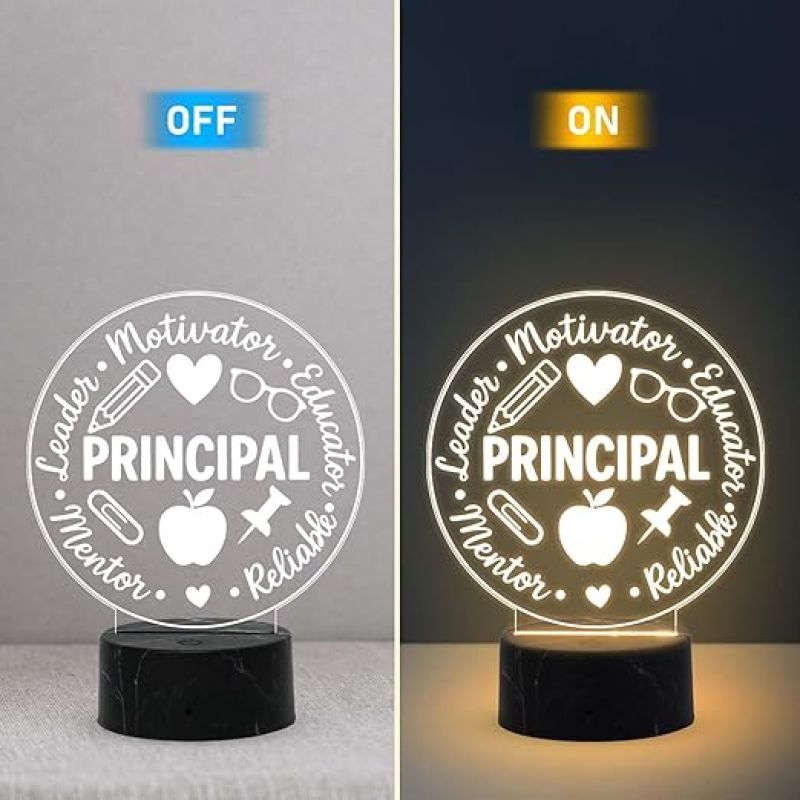 Principal Motivational Night Lamp with Warm White Light Thank You Gift for Principal School Principal Gift
