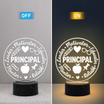 Principal Motivational Night Lamp with Warm White Light Thank You Gift for Principal School Principal Gift
