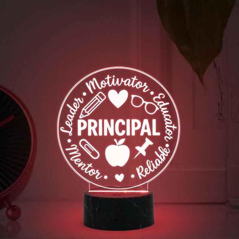Principal Motivational Night Lamp with Multicolored Light Thank You Gift for Principal  School Principal Gift