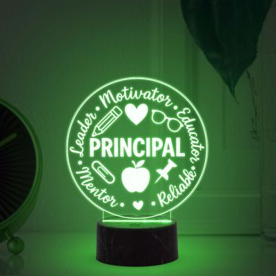 Principal Motivational Night Lamp with Multicolored Light Thank You Gift for Principal  School Principal Gift