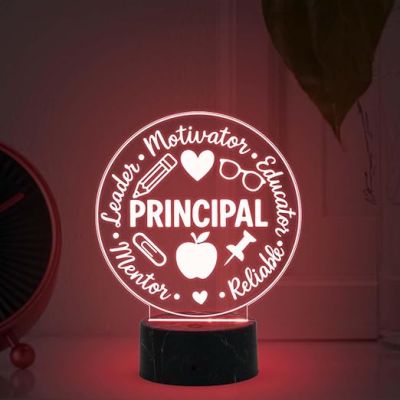 Principal Motivational Night Lamp with Multicolored Light Thank You Gift for Principal  School Principal Gift