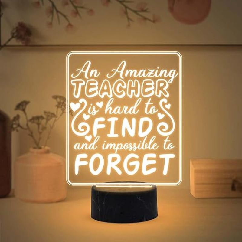 An Amazing Teacher Engraved Led Night Lamp with Warm White Light Thankyou Gift for Teacher | Appreciation Gifts for Teacher