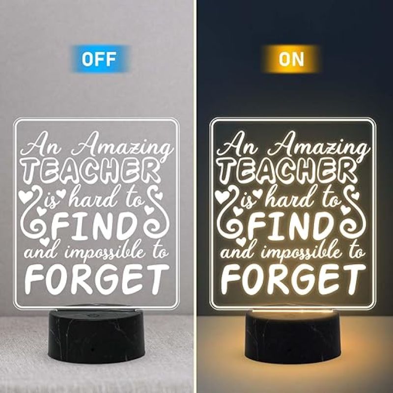 An Amazing Teacher Engraved Led Night Lamp with Warm White Light Thankyou Gift for Teacher | Appreciation Gifts for Teacher