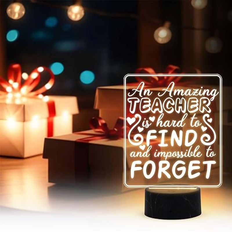 An Amazing Teacher Engraved Led Night Lamp with Warm White Light Thankyou Gift for Teacher | Appreciation Gifts for Teacher